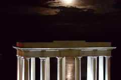 Full moon rising over Plymouth Rock